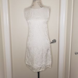 Vintage white silk brocade wedding cocktail dress